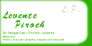 levente piroch business card